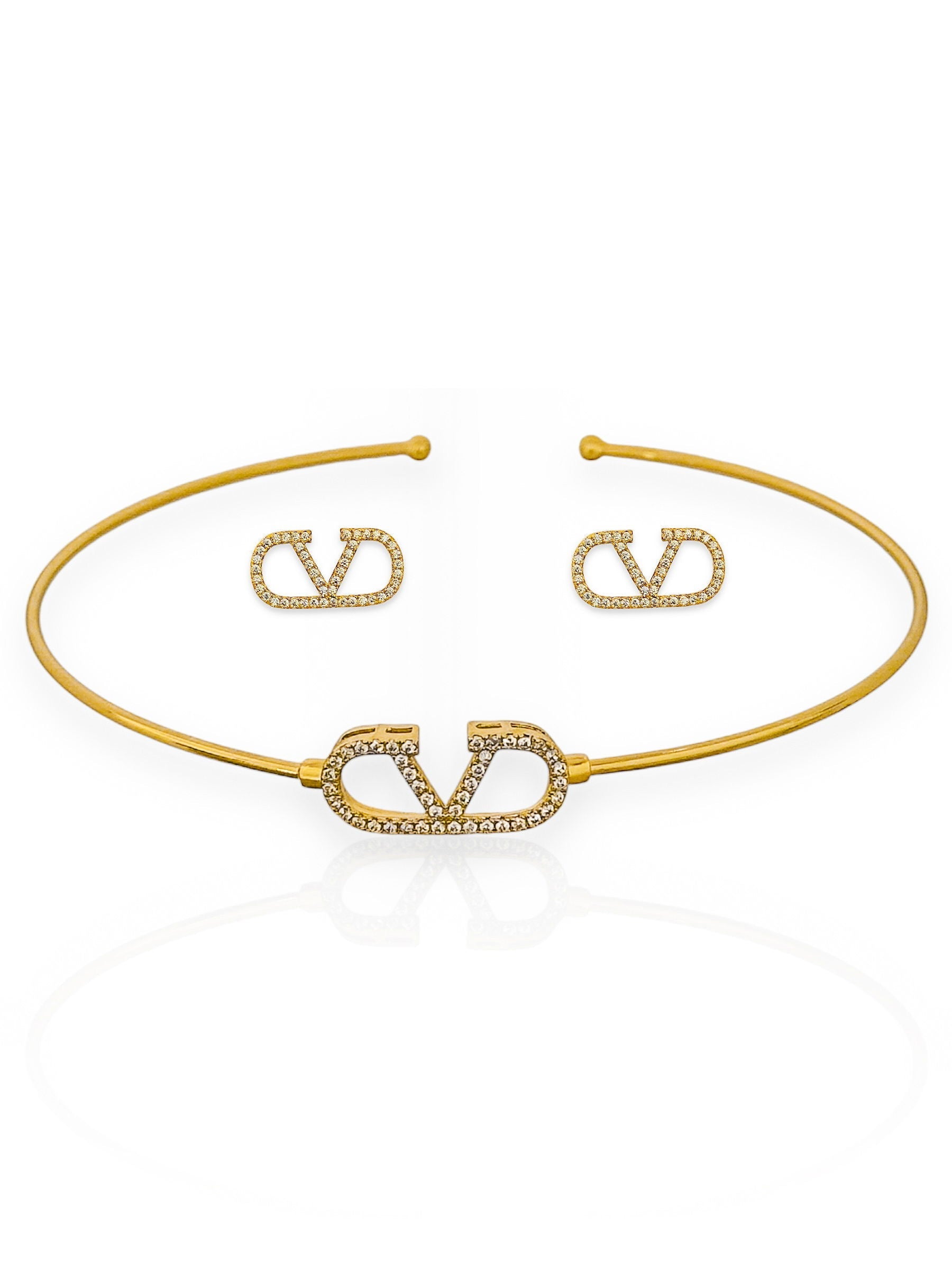 Conjunto Valentino Cravejado em Zircônias