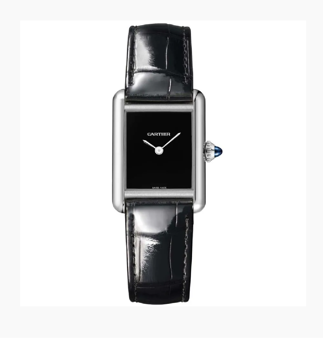 Relógio Cart Tank Silver Black Band