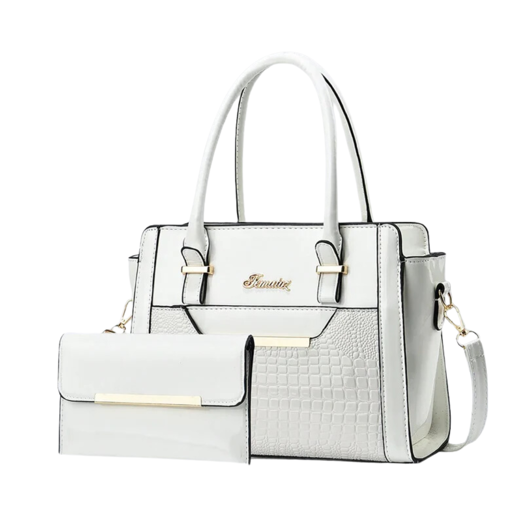 Kit Bolsa feminina crocodilo + carteira de brinde