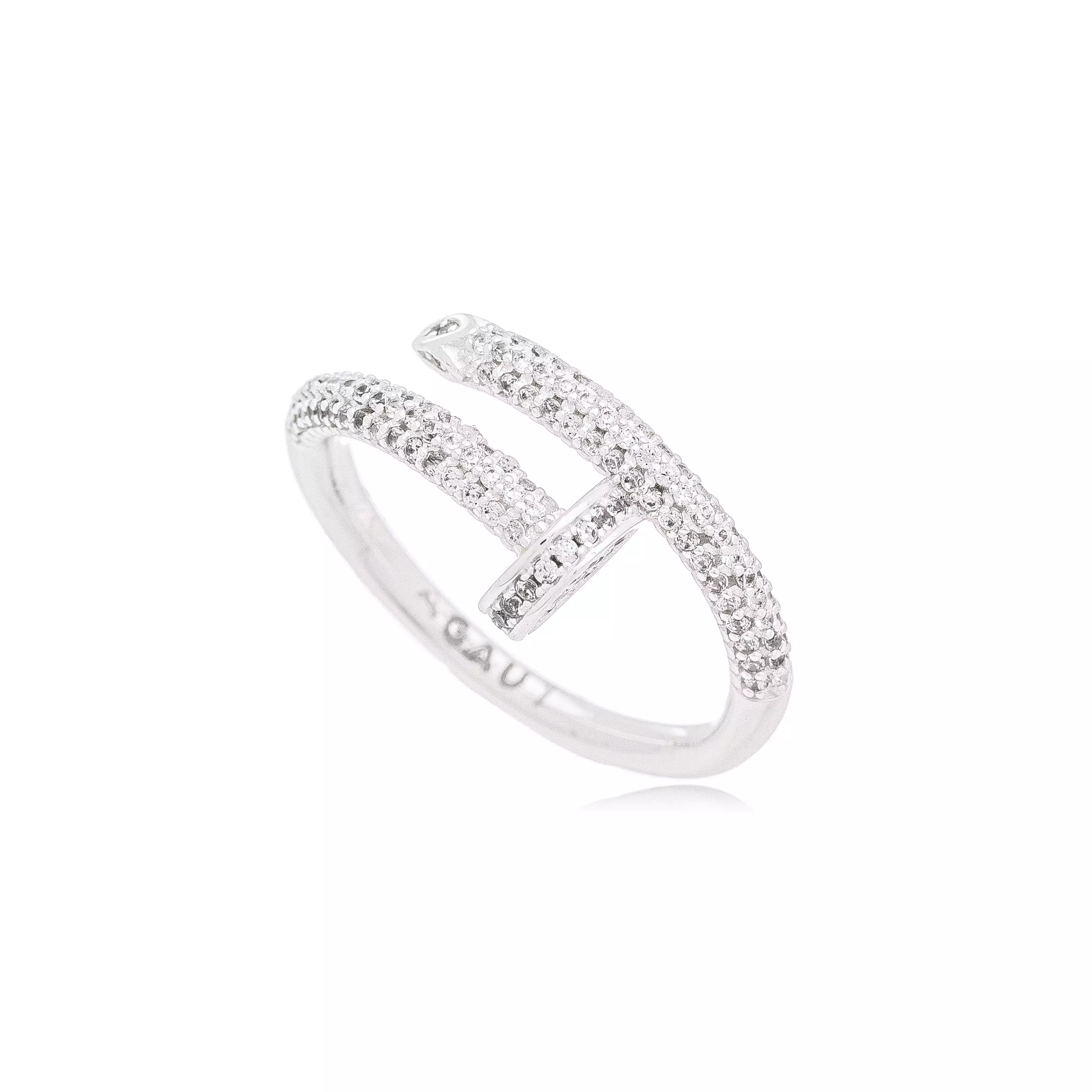 Anel Prego Com Zirconia Regulável