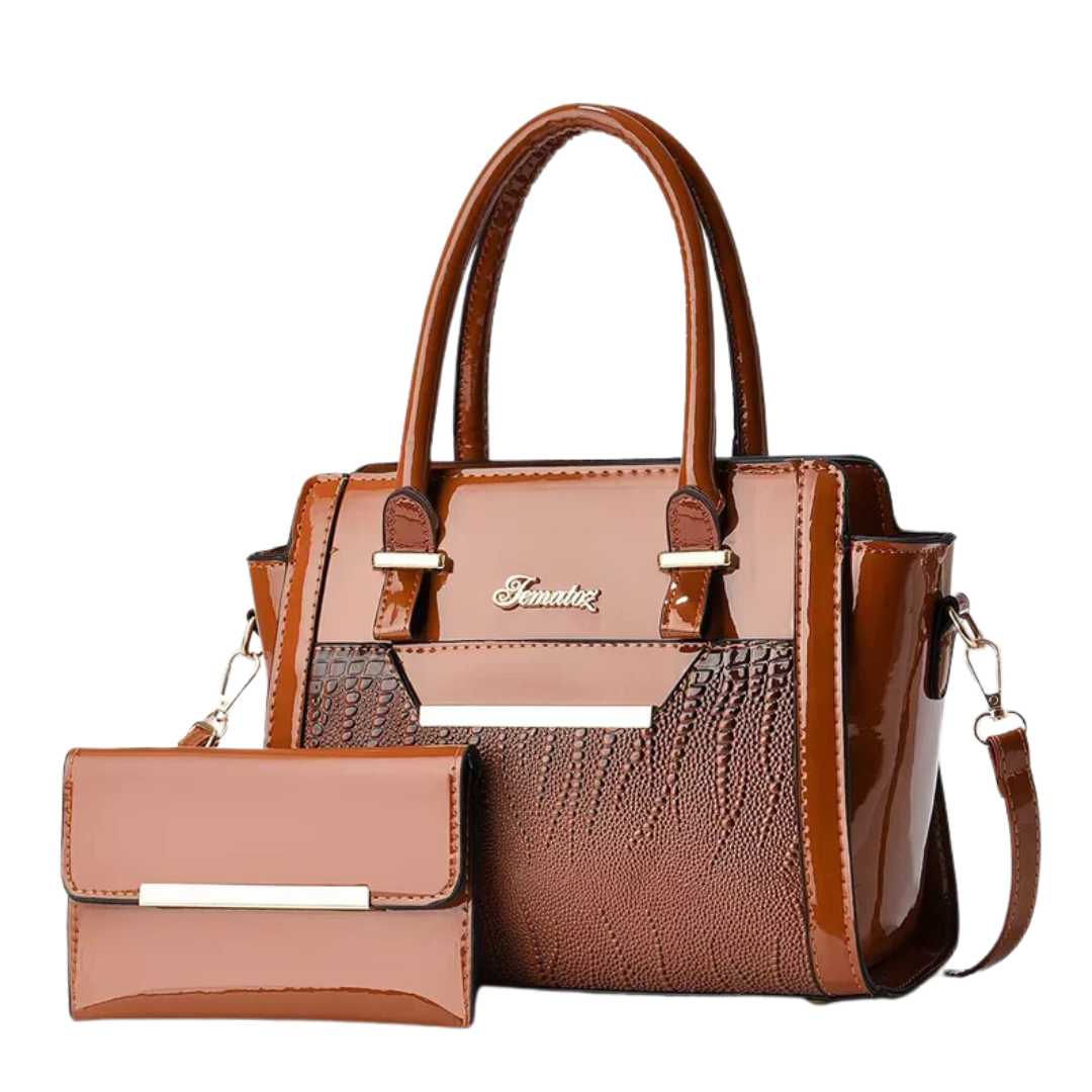 Kit Bolsa feminina crocodilo + carteira de brinde