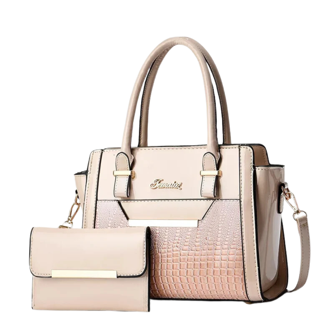 Kit Bolsa feminina crocodilo + carteira de brinde