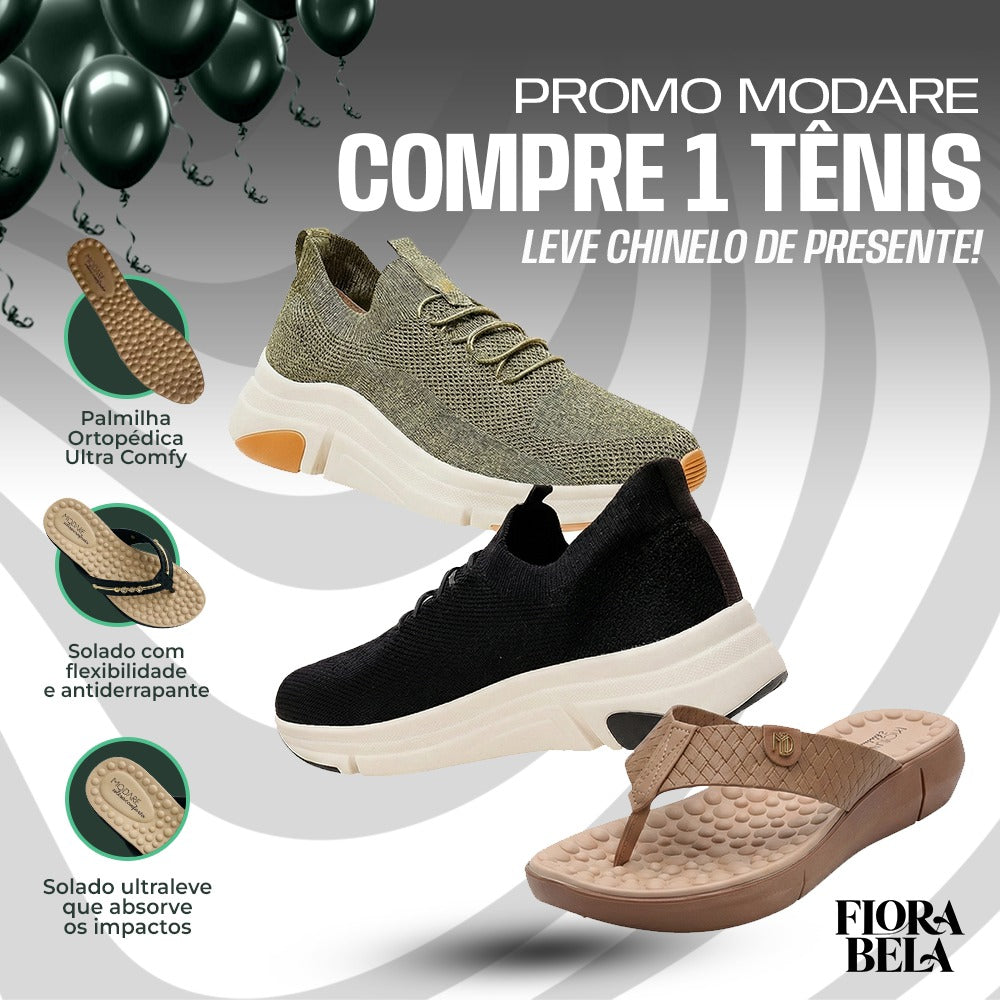 Tênis Ortopédico + Chinelo Massageador [PROMO MODARE]