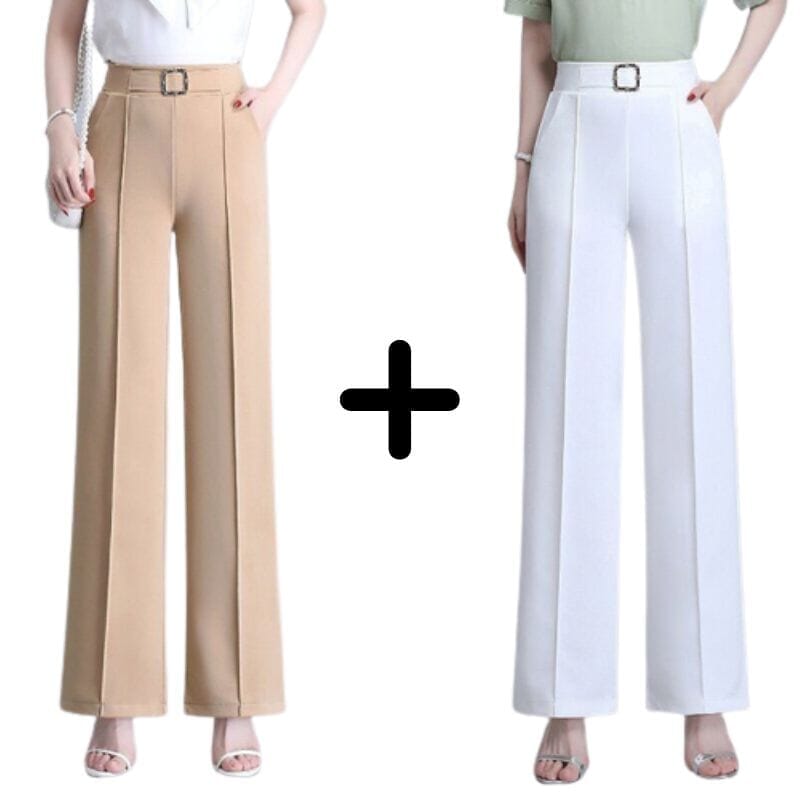 Calça Celestine em Seda Gelo